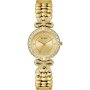 Guess Ribbon złoty zegarek damski na bransolecie z kryształkami GW0838L2