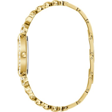 Guess Ribbon złoty zegarek damski na bransolecie z kryształkami GW0838L2