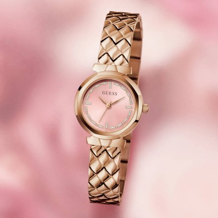 Guess Mini Rumour różowozłoty zegarek damski na bransolecie GW0839L3
