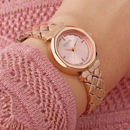 Guess Mini Rumour różowozłoty zegarek damski na bransolecie GW0839L3