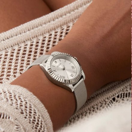 Guess Mini Luna srebrny zegarek damski na bransolecie GW0842L1
