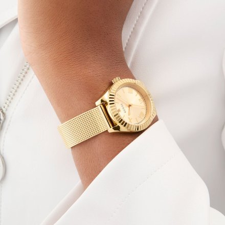 Guess Mini Luna złoty zegarek damski na bransolecie GW0842L2