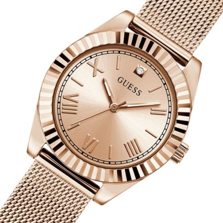 Guess Mini Luna różowozłoty zegarek damski na bransolecie GW0842L3