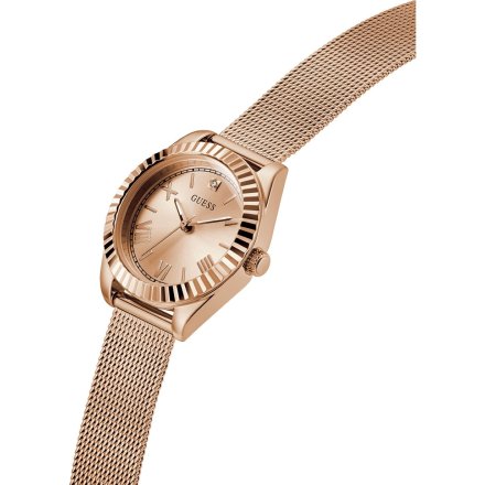 Guess Mini Luna różowozłoty zegarek damski na bransolecie GW0842L3