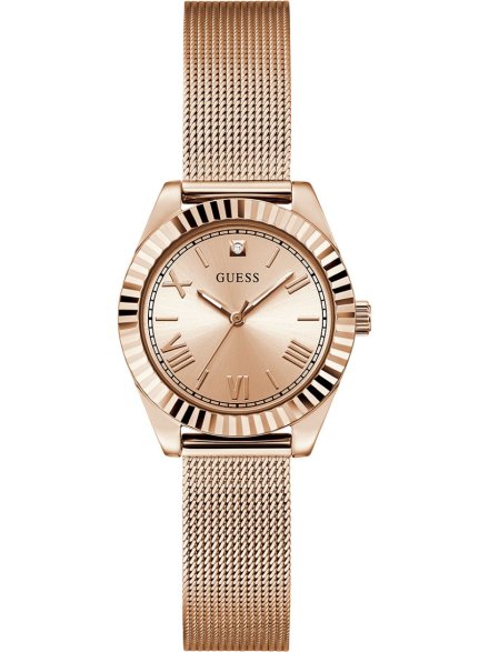 Guess Mini Luna różowozłoty zegarek damski na bransolecie GW0842L3