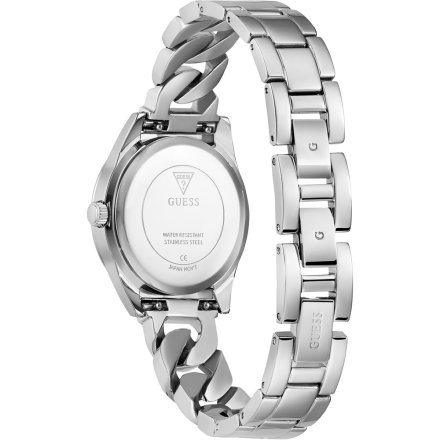 Guess Serena zegarek damski srebrny łańcuch różowy pasek zestaw GW0845L1