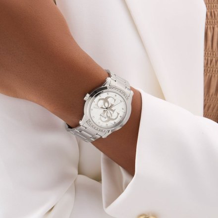 Guess Annette srebrny zegarek damski na bransolecie GW0861L1