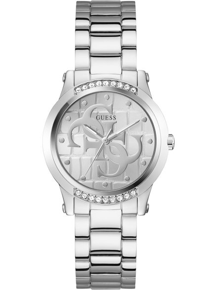 Guess Annette srebrny zegarek damski na bransolecie GW0861L1