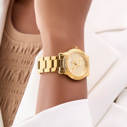 Guess Annette złoty zegarek damski na bransolecie GW0861L2