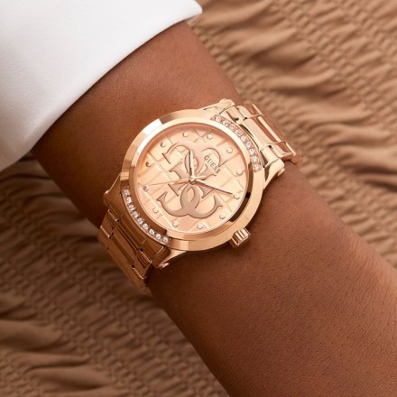 Guess Annette różowozłoty zegarek damski na bransolecie GW0861L3
