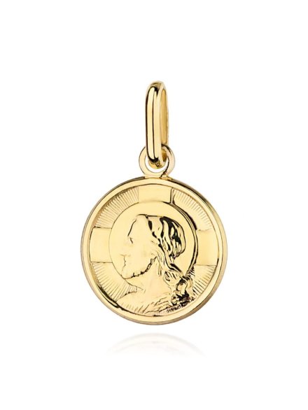 Medalik złoty okrągły z wizerunkiem Jezusa • Złoto 585 0.90 g