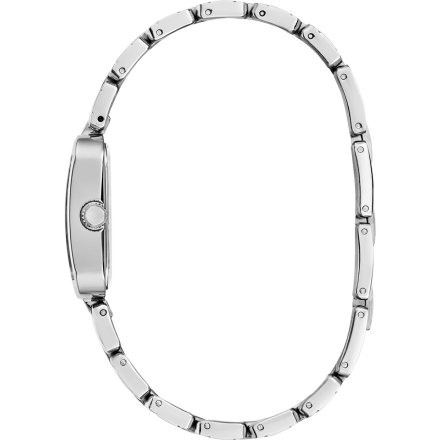 Guess Isla prostokątny zegarek damski srebrny na bransolecie GW0865L1