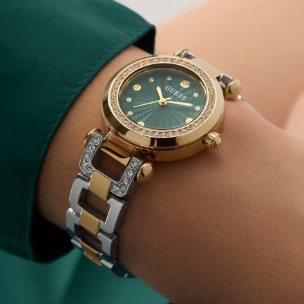 Guess Ginger zegarek damski na bransolecie zieloną tarczą GW0869L1
