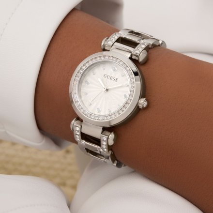 Guess Ginger srebrny zegarek damski na bransolecie GW0869L3