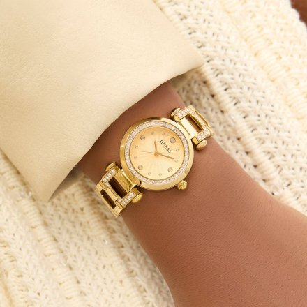 Guess Ginger złoty zegarek damski na bransolecie GW0869L4