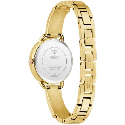Guess Tri Bellini złoty zegarek damski na bransolecie z kryształkami GW0914L2