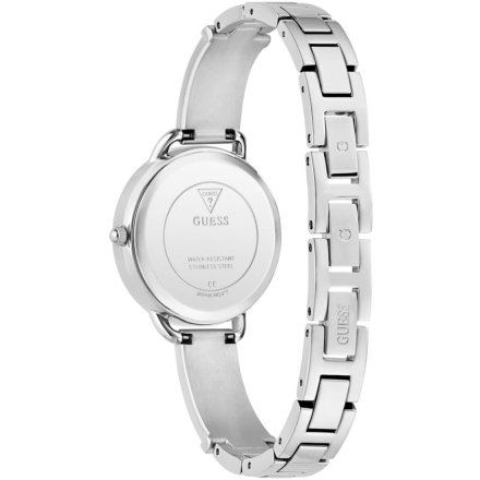 Guess Tri Bellini srebrny zegarek damski na bransolecie z kryształkami GW0914L1