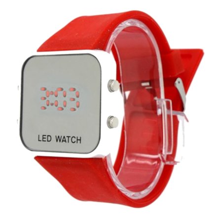 Zegarek z wyświetlaczem na czerwonym pasku LED WATCH