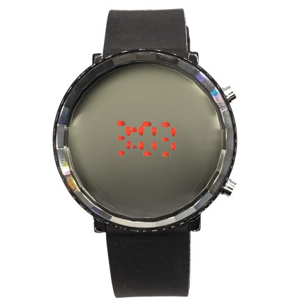 Zegarek z wyświetlaczem na czarnym pasku LED WATCH