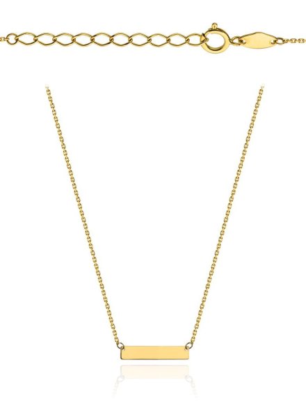 Naszyjnik złoty z blaszką super lekki • Złoto 585 0.88 g 