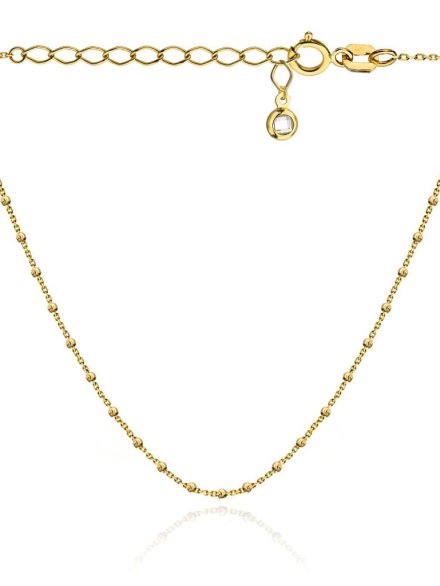 Naszyjnik złoty delikatne diamentowane kuleczki • Złoto 585 1.88 g 