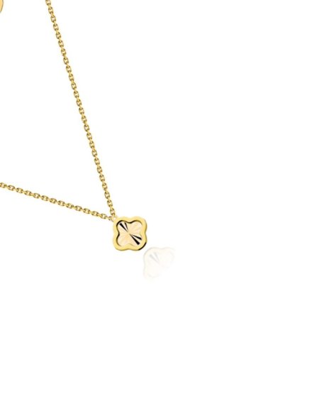 Naszyjnik złoty diamentowana koniczynka w oprawie super lekki • Złoto 585 0.98 g 