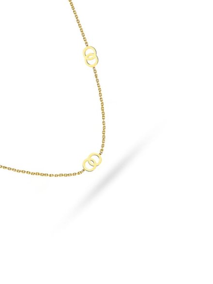 Naszyjnik złoty z trzema splecionymi ringami super lekki • Złoto 585 0.92 g 