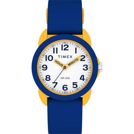 Timex Time Machines TW2W92100 Zegarek dziecięcy niebiesko-żółty z czytelną tarczą