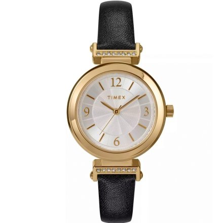 Timex Main Street TW2W96400 damski zegarek złoty z czarnym paskiem