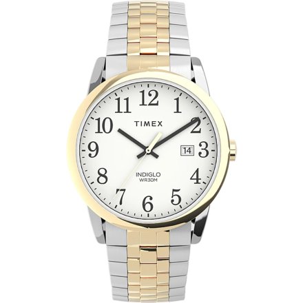 Timex Easy Reader TW2V40100 Zegarek męski złoto-srebrny z rozciąganą bransoletką 