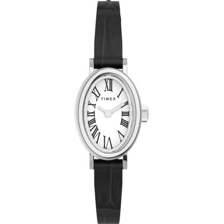 Timex Cavatina TW2W78400 damski zegarek srebrny z czarnym paskiem