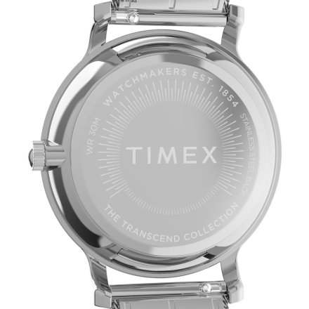 Timex Transcend TW2Y10200 srebrny zegarek damski z białą tarczą