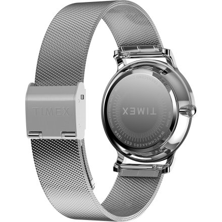Timex Transcend TW2Y10200 srebrny zegarek damski z białą tarczą