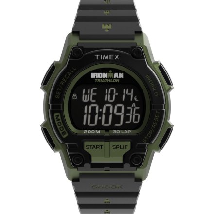 Timex Ironman TW5M64900 Zegarek męski czarno-zielony sportowy z wyświetlaczem