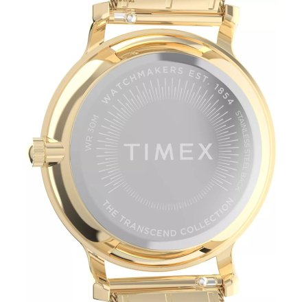 Timex Transcend TW2Y10300 złoty zegarek damski z białą tarczą