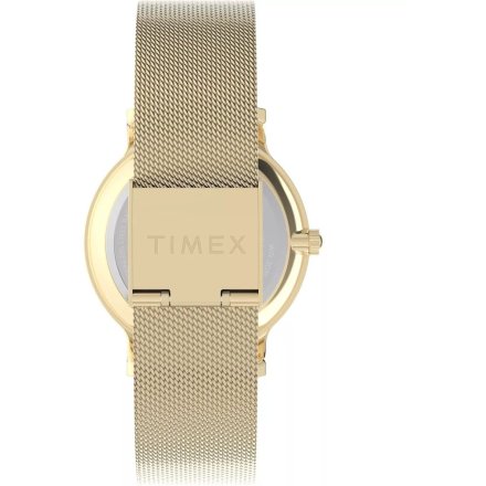 Timex Transcend TW2Y10300 złoty zegarek damski z białą tarczą