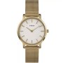 Timex Transcend TW2Y10300 złoty zegarek damski z białą tarczą