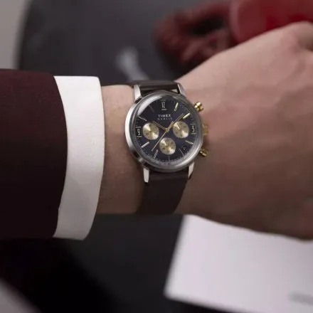 Timex Marlin TW2W60400 zegarek męski z granatową tarczą i chronografem