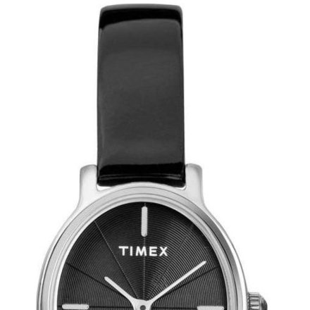 Timex Milano TW2R94500 damski zegarek srebrny z czarnym paskiem