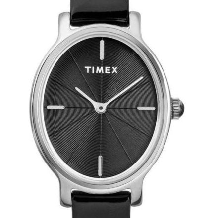 Timex Milano TW2R94500 damski zegarek srebrny z czarnym paskiem