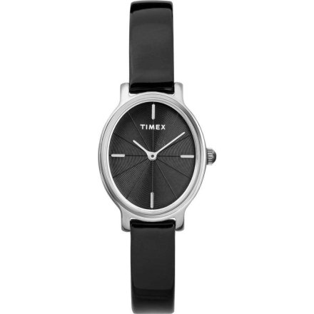 Timex Milano TW2R94500 damski zegarek srebrny z czarnym paskiem