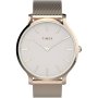 Timex Transcend TW2T73900 różowozłoty zegarek damski z białą tarczą