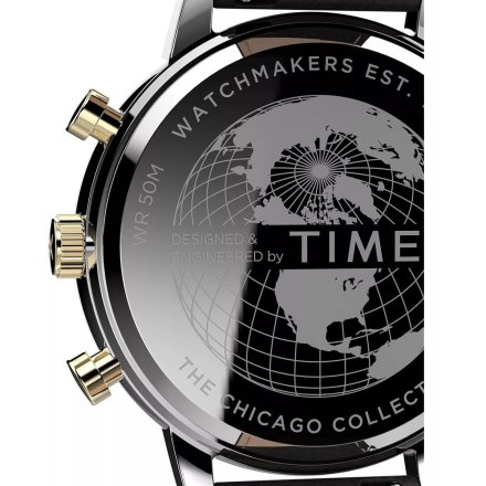 Timex City Chicago TW2U39100 męski zegarek z czarnym paskiem 