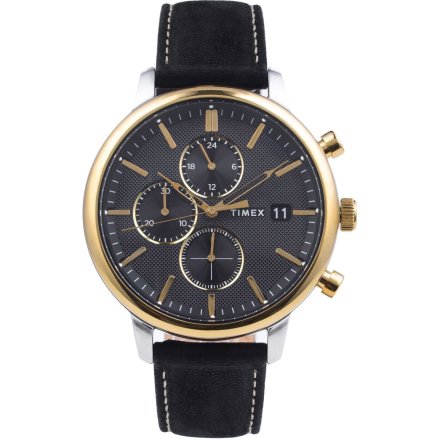 Timex City Chicago TW2U39100 męski zegarek z czarnym paskiem 