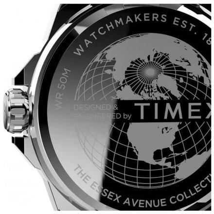 Timex Essex Avenue TW2V43300 Męski zegarek srebrny z multidatownikiem