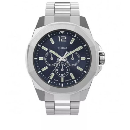 Timex Essex Avenue TW2V43300 Męski zegarek srebrny z multidatownikiem