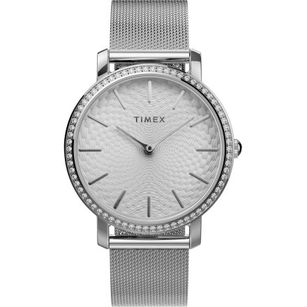 Timex Transcend TW2V52400 srebrny zegarek damski ze srebrną tarczą