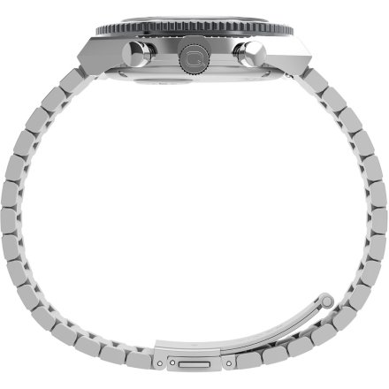Timex Chronograph Q TW2V69900 Męski zegarek srebrny z chronografem