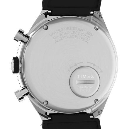 Timex Chronograph Q TW2V70100 Męski zegarek z chronografem na czarnym pasku