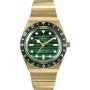 Timex Q TW2V92200 Złoty zegarek damski z bransoletką i zieloną tarczą